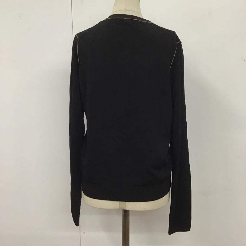 ザラ ZARA カーディガン 長袖 長袖ニットカーディガン リブニットカーディガン 前ボタン M 無地 黒 / ブラック /  レディース USED 古着 中古 10123857