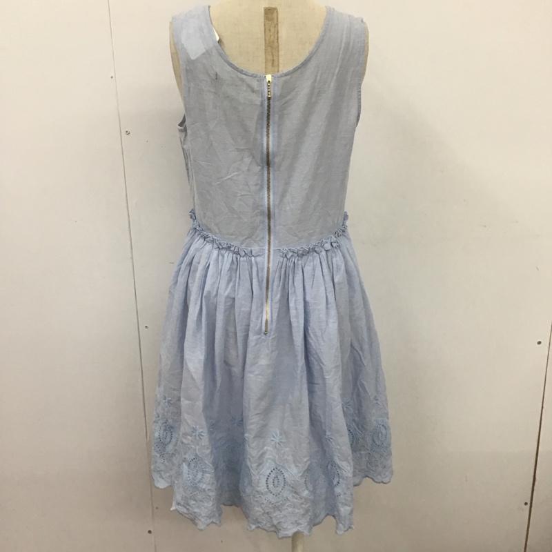 ブロードゥリー&コー Broderie & Co ワンピース ひざ丈スカート NL52OP4052TK コットン刺繍ギャザーワンピ タグ付き FREE 刺繍 水色 / ライトブルー /  レディース USED 古着 中古 10106712
