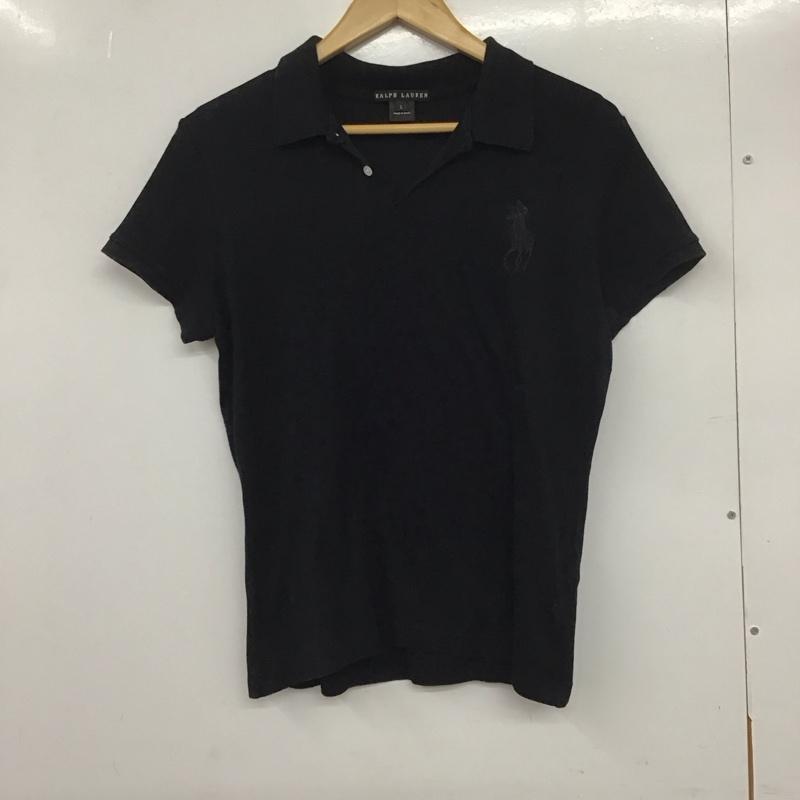 ラルフローレン RALPHLAUREN ポロシャツ 半袖 L 無地 黒 / ブラック /  レディース USED 古着 中古 10133208