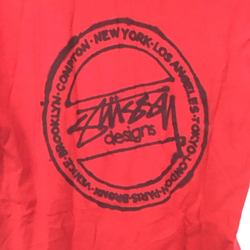 ステューシー STUSSY Tシャツ 半袖 S ロゴ、文字 X プリント 赤 / レッド /  メンズ USED 古着 中古 10128551