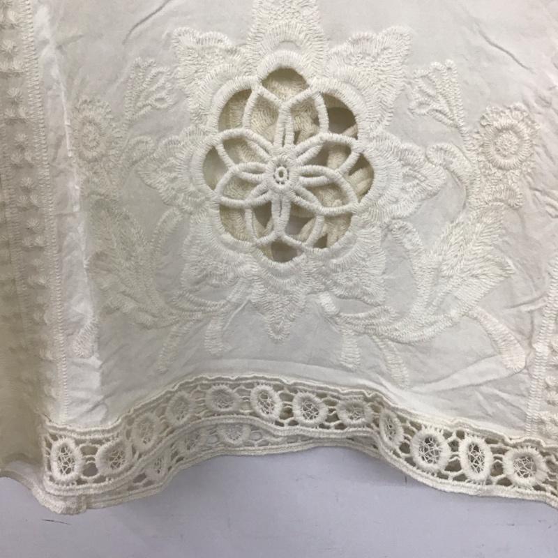 ファーリーレート furryrate カットソー 半袖 ノースリーブカットソー プルオーバー FREE 刺繍 白 / ホワイト /  レディース USED 古着 中古 10142699