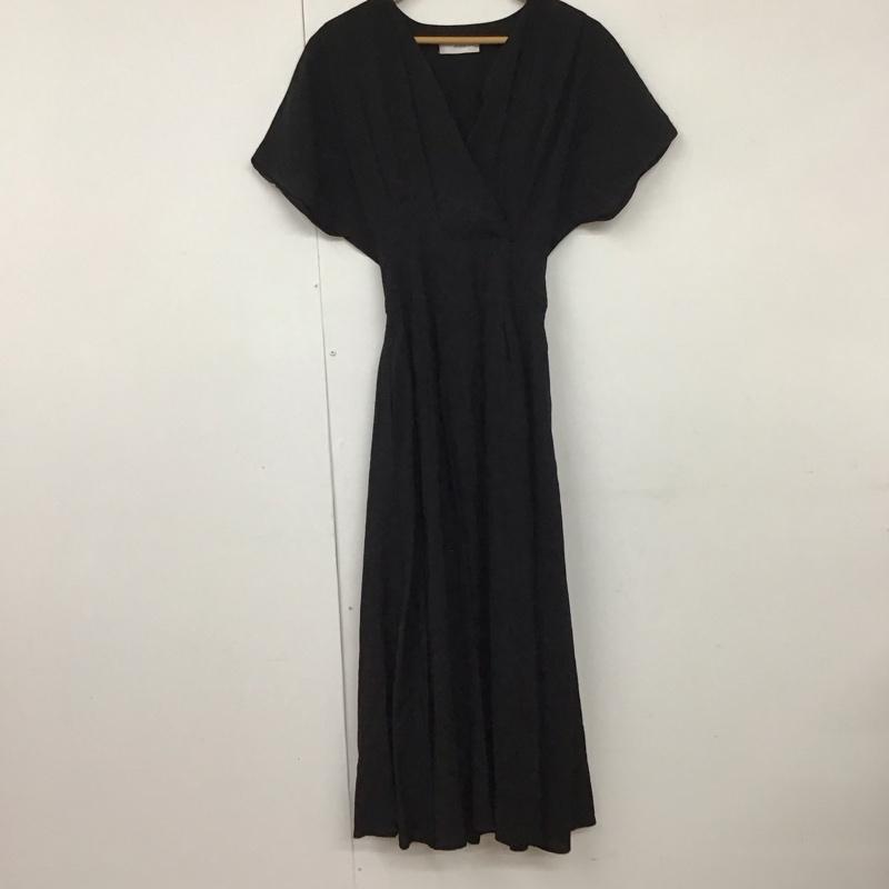 セレクトモカ select MOCA ワンピース ロングスカート 10007193 Vネック 半袖 FREE 無地 黒 / ブラック /  レディース USED 古着 中古 10130433