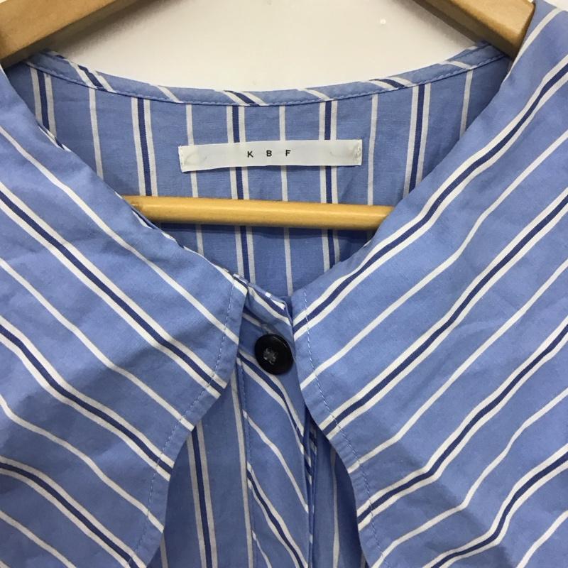 ケービーエフ KBF ワンピース ロングスカート 長袖シャツワンピース ロングワンピース フレアスカート ONE SIZE ストライプ 水色 / ライトブルー /  レディース USED 古着 中古 10141321