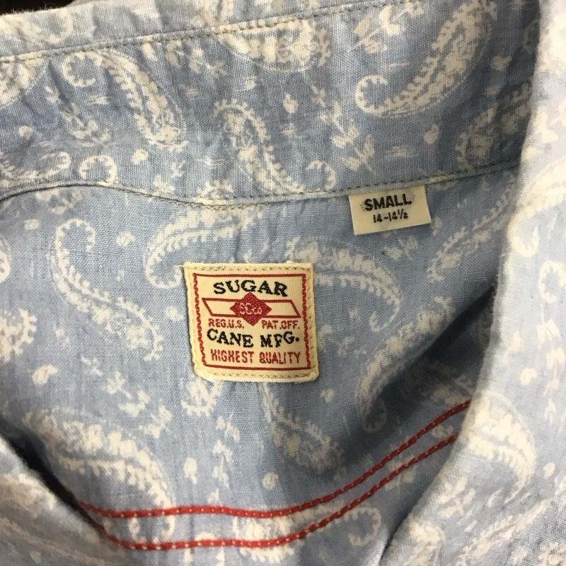 シュガーケーン SUGAR CANE シャツ、ブラウス 半袖 半袖シャツ プリントシャツ ポケットシャツ S ペイズリー 水色 / ライトブルー /  メンズ USED 古着 中古 10126532
