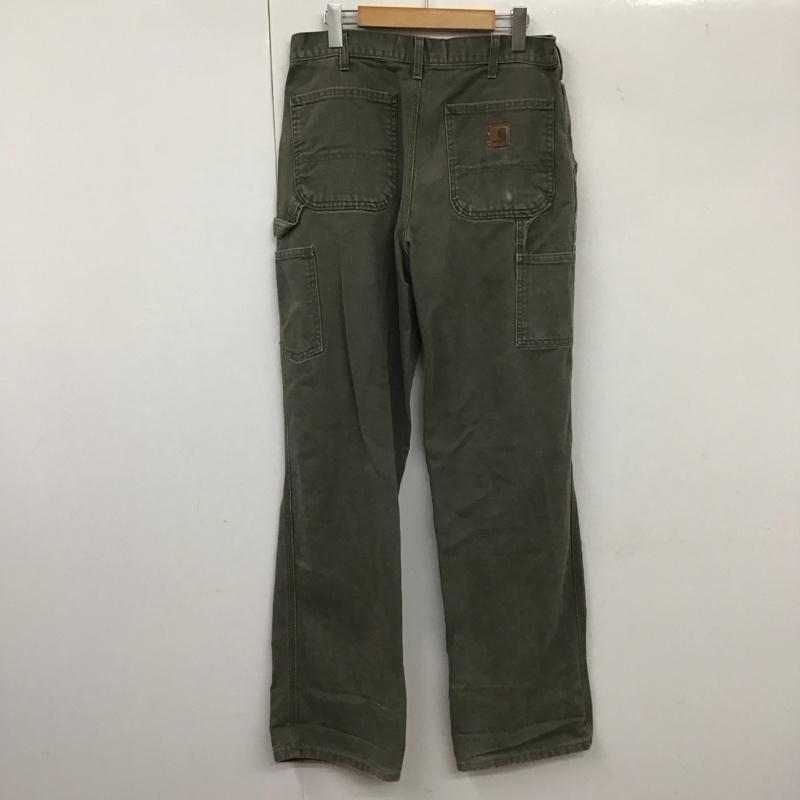 カーハート Carhartt パンツ ワークパンツ、ペインターパンツ ジーンズ カジュアルパンツ ワイドパンツ 33インチ 無地 カーキ / カーキ /  メンズ USED 古着 中古 10132246