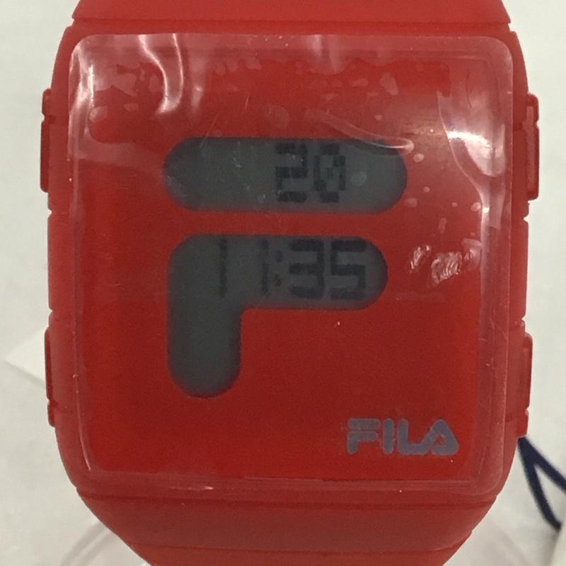 フィラ FILA 腕時計 デジタル 38-105-002 ロゴ、文字 赤 / レッド /  レディース USED 古着 中古 10135263