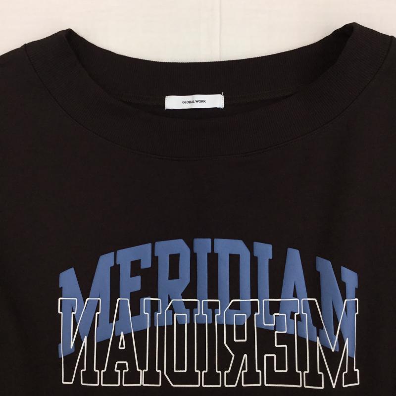 グローバルワーク GLOBAL WORK トレーナー 長袖 GW625561AD L ロゴ、文字 ダークブラウン / ダークブラウン /  レディース USED 古着 中古 10142860