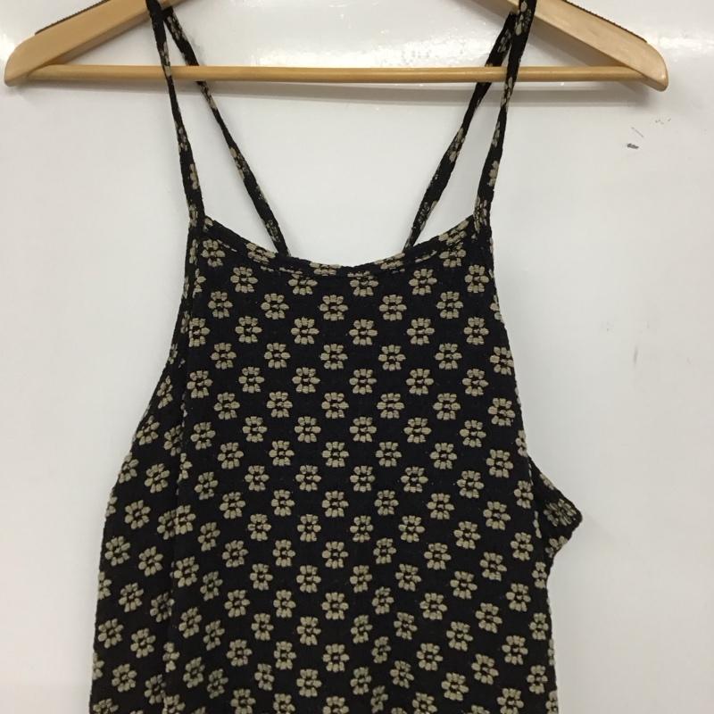 フリークスストア FREAK S STORE ワンピース ロングスカート ノースリーブロングワンピース フレアスカート FREE 総柄 黒 / ブラック /  レディース USED 古着 中古 10149689