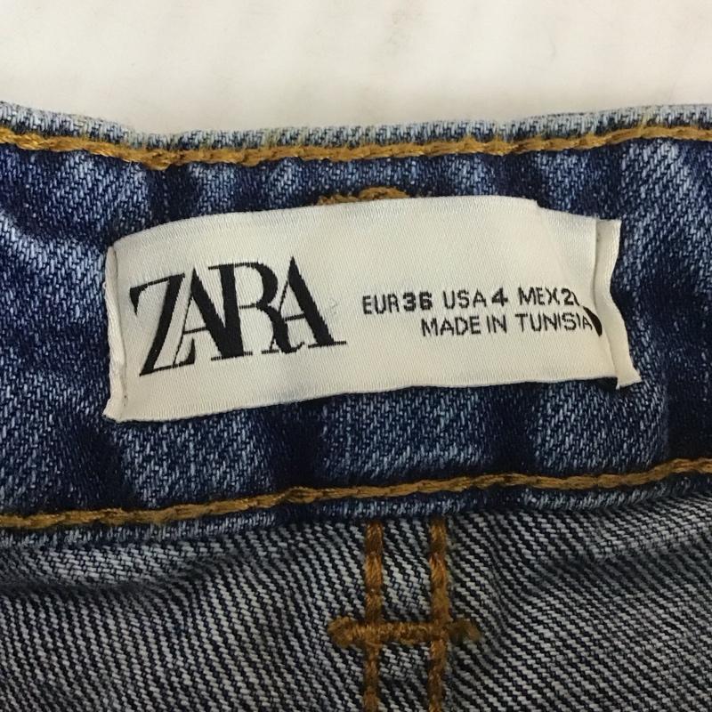 ザラ ZARA パンツ ショートパンツ 8246 054 400 デニム ミニスカート風 タグ付き 36 無地 青 / ブルー /  レディース USED 古着 中古 10112618