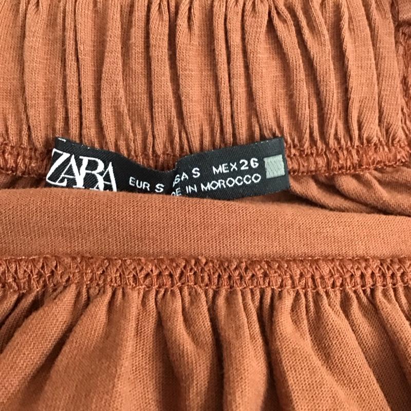 ザラ ZARA ワンピース ロングスカート ロングワンピース ノースリーブロングワンピース フレアスカート S 無地 茶 / ブラウン /  レディース USED 古着 中古 10112119