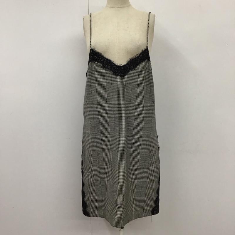 ザラ ZARA TRAFALUC ワンピース ひざ丈スカート ノースリーブワンピース カジュアルワンピース タイトワンピース XS 総柄 白 / ホワイト / X 黒 / ブラック /  レディース USED 古着 中古 10114484