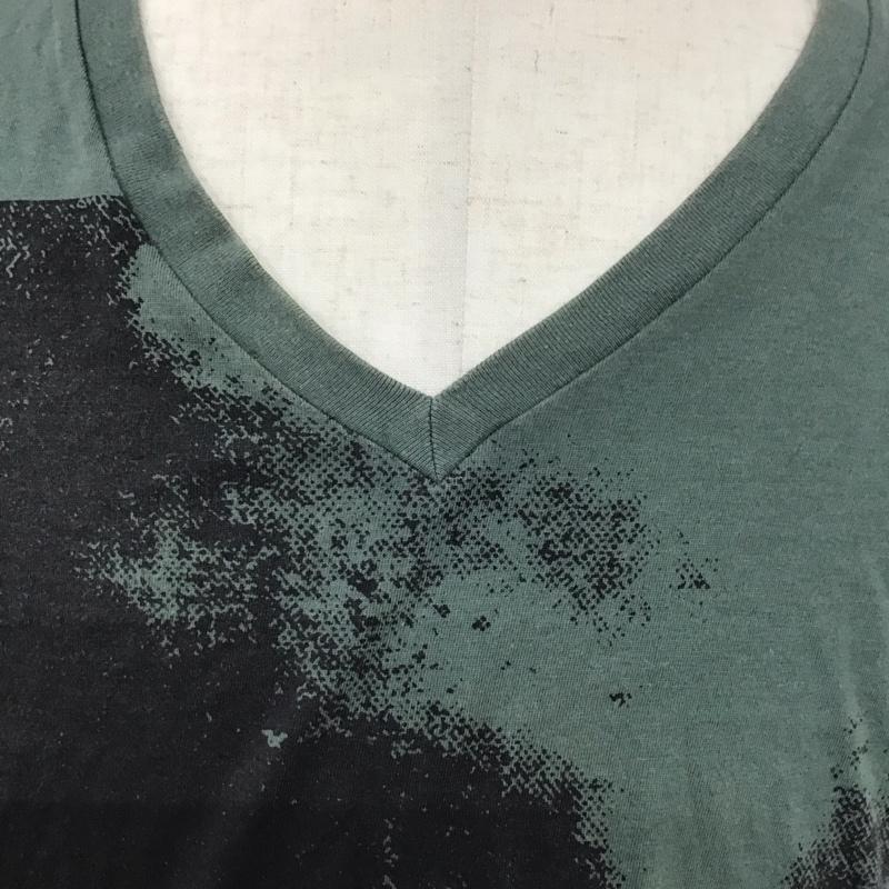 ヒステリックグラマー HYSTERIC GLAMOUR Tシャツ 半袖 半袖カットソー プリントTシャツ Vネックカットソー L プリント 緑 / グリーン /  メンズ USED 古着 中古 10124351