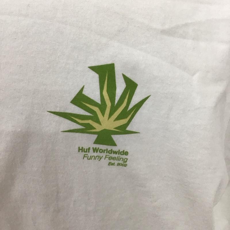 ハフ HUF カットソー 長袖 長袖カットソー プリントカットソー クルーネック XL プリント 白 / ホワイト /  メンズ USED 古着 中古 10126188