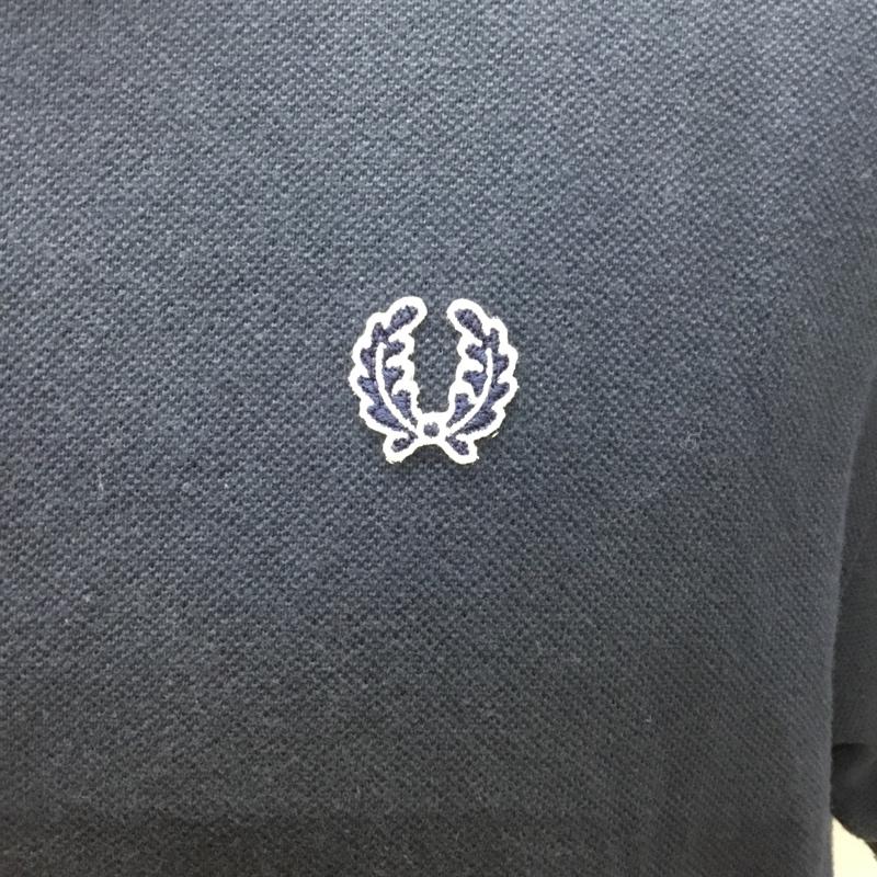 フレッドペリー FRED PERRY ポロシャツ 半袖 半袖ポロシャツ カラーシャツ 半袖カットソー XL ロゴ、文字 紺 / ネイビー /  メンズ USED 古着 中古 10109004