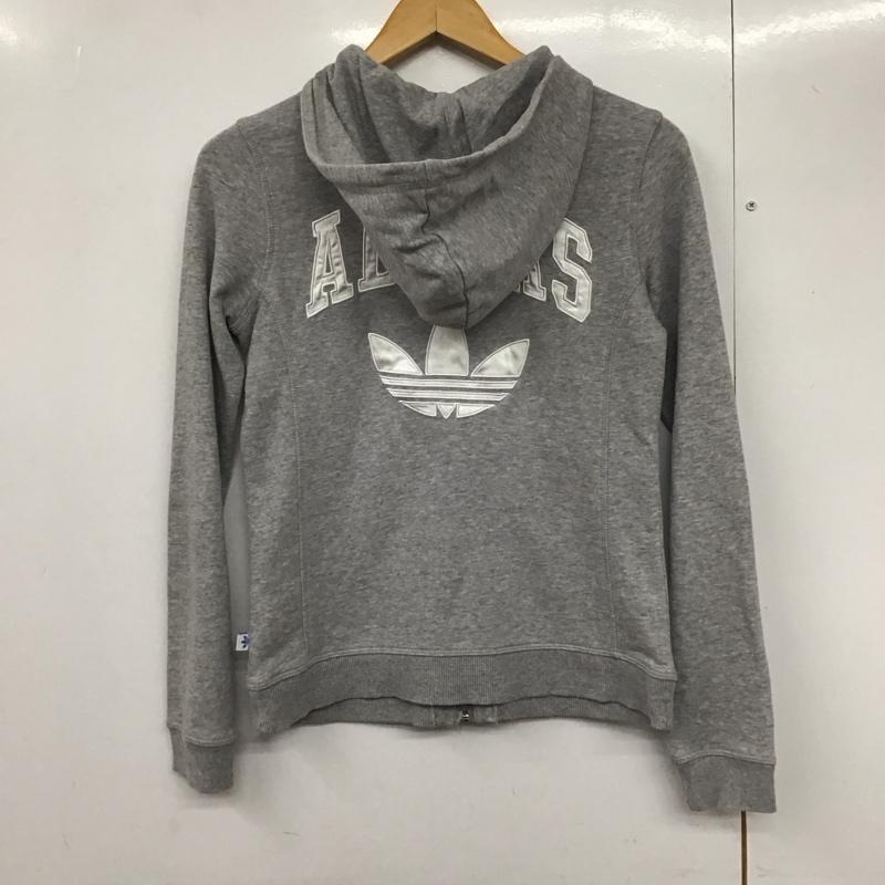 アディダス adidas パーカー 長袖 ジップパーカー 38 無地 灰 / グレー /  レディース USED 古着 中古 10142788