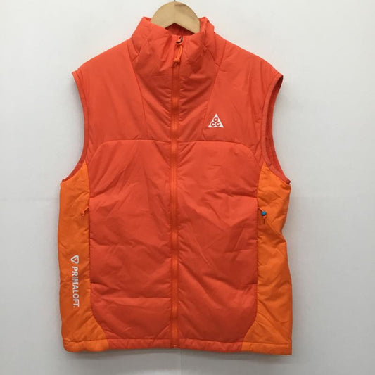 ナイキ エィシージー NIKE ACG ジャケット、上着 ダウンベスト DQ5778-891　ナイロンベスト M ロゴ、文字 橙 / オレンジ /  メンズ USED 古着 中古 10138697