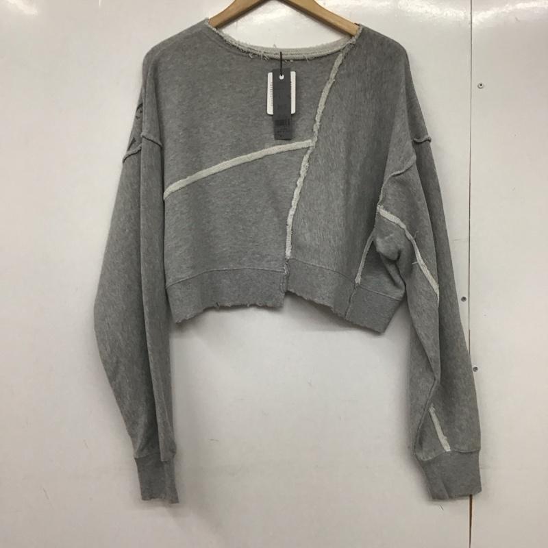 ジーナシス JEANASIS トレーナー 長袖 長袖トレーナー スウェット リメイクライクpartロゴ M プリント 灰 / グレー /  レディース USED 古着 中古 10145401