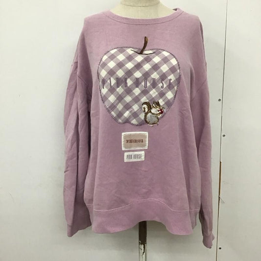 ピンクハウス PINK HOUSE トレーナー 長袖 長袖トレーナー スウェット クルーネック リブスウェットカットソー L ロゴ、文字 紫 / パープル /  レディース USED 古着 中古 10123732