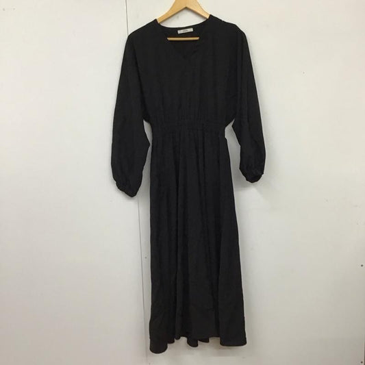 古着 USED ワンピース ロングスカート Vネック 無地 黒 / ブラック /  レディース USED 古着 中古 10119279