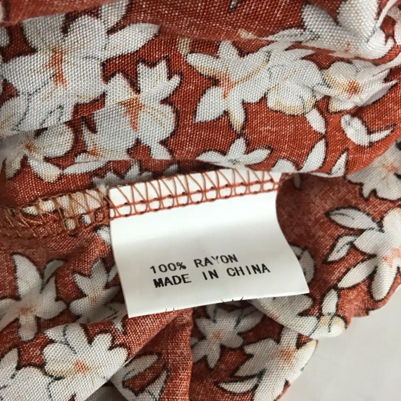 古着 USED ワンピース ロングスカート ZANZEA 半袖 前開き Vネック S 花柄 茶 / ブラウン /  レディース USED 古着 中古 10115323