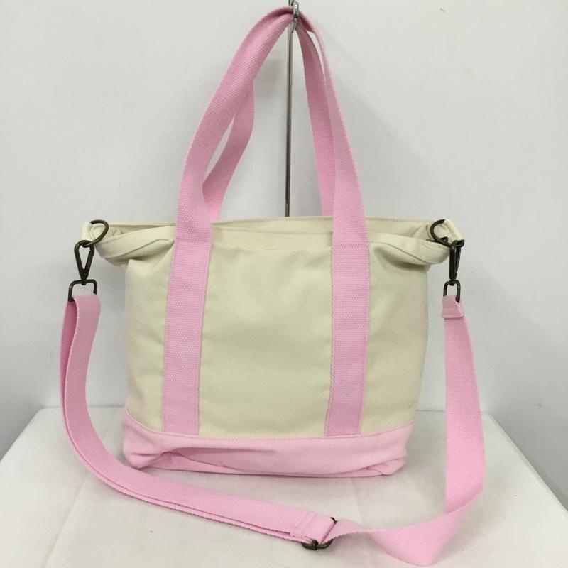 ポロラルフローレン POLO RALPH LAUREN トートバッグ トートバッグ 9AR023-W2Q-322 ショルダー 2WAY コットン ワンポイント 桃 / ピンク / X アイボリー / アイボリー /  レディース USED 古着 中古 10142096