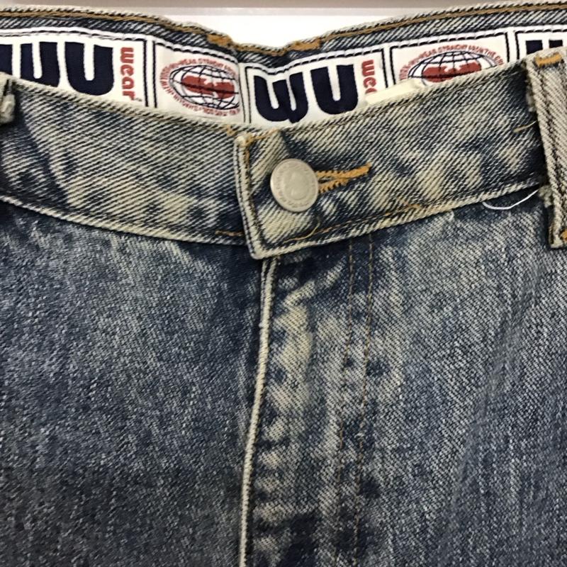ウーウェア WU-WEAR パンツ デニム、ジーンズ デニムパンツ ワイドパンツ カジュアルパンツ 36 無地 インディゴ / インディゴ /  メンズ USED 古着 中古 10148106