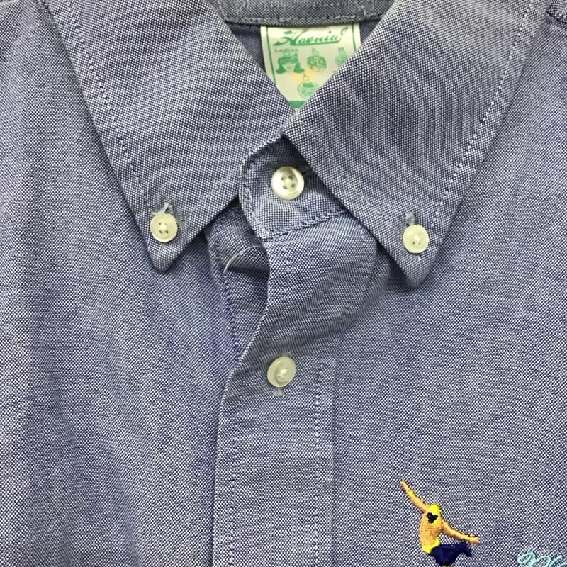 ハオミン Haoming シャツ、ブラウス 長袖 長袖シャツ 無地シャツ カラーシャツ ボタンダウンシャツ デニムシャツ L 刺繍 インディゴ / インディゴ /  メンズ USED 古着 中古 10140727
