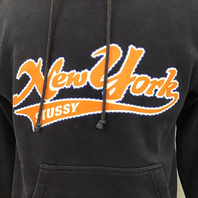 ステューシー STUSSY パーカー 長袖 プルオーバー スウェット 裏起毛 S ロゴ、文字 紺 / ネイビー /  メンズ USED 古着 中古 10122157