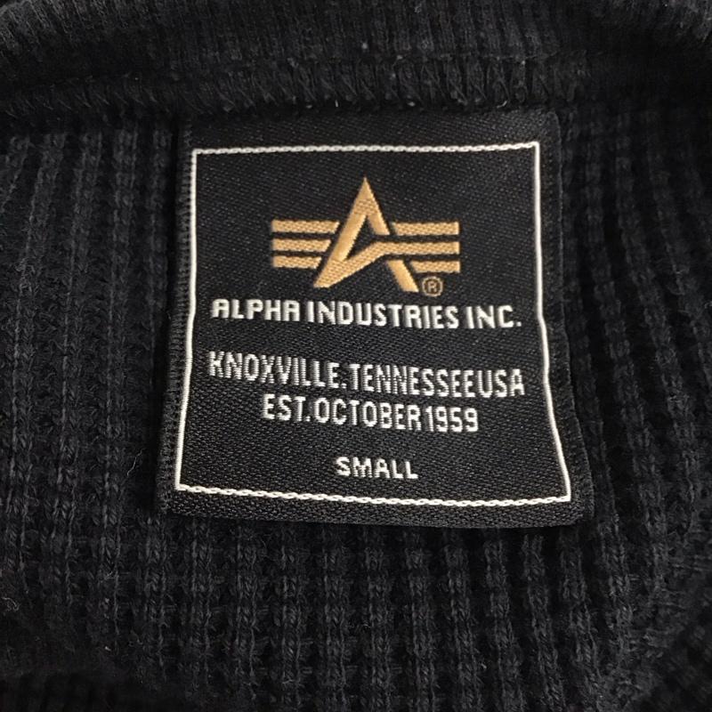 アルファインダストリー Alpha Industries カットソー 長袖 長袖カットソー クルーネックカットソー ロングスリーブカットソー ワッフル S 無地 紺 / ネイビー /  メンズ USED 古着 中古 10124323