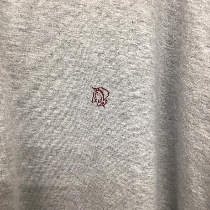 パパス PAPAS カットソー 半袖 半袖カットソー ヘンリーネックカットソー プリントTシャツ LL ロゴ、文字 灰 / グレー /  メンズ USED 古着 中古 10132384