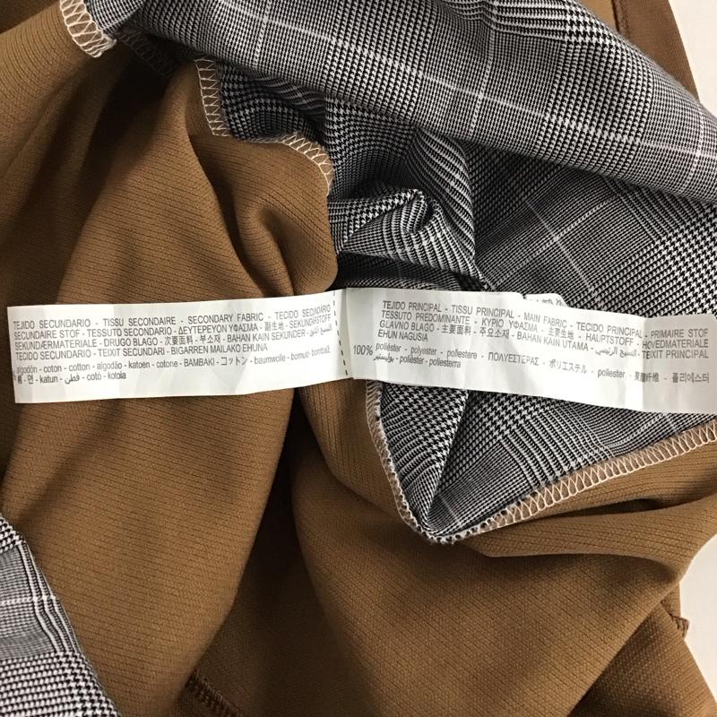 ザラ ZARA ワンピース ロングスカート 0264/670/104 コントラストワンピース S 無地 X チェック X ストライプ 白 / ホワイト / X 灰 / グレー / X 茶 / ブラウン /  レディース USED 古着 中古 10131540