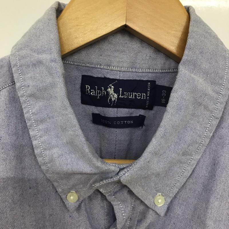 ラルフローレン RALPHLAUREN シャツ、ブラウス 半袖 半袖シャツ ボタンダウンシャツ カラーシャツ ロゴ、文字 水色 / ライトブルー /  メンズ USED 古着 中古 10133074
