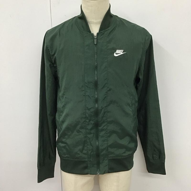 ナイキ NIKE ジャケット、上着 ジャケット、ブレザー ar2215-370 ナイロンジャケット 前ボタン アウター M ロゴ、文字 緑 / グリーン /  メンズ USED 古着 中古 10123067