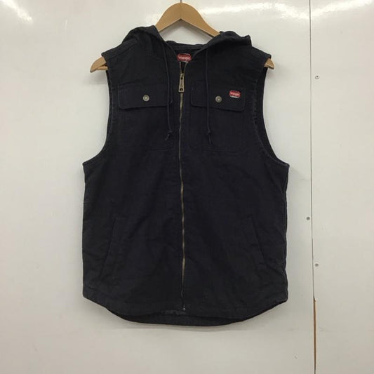 ラングラー Wrangler ベスト ベスト ジップアップベスト ノースリーブカットソー アウター M ロゴ、文字 紺 / ネイビー /  メンズ USED 古着 中古 10147267