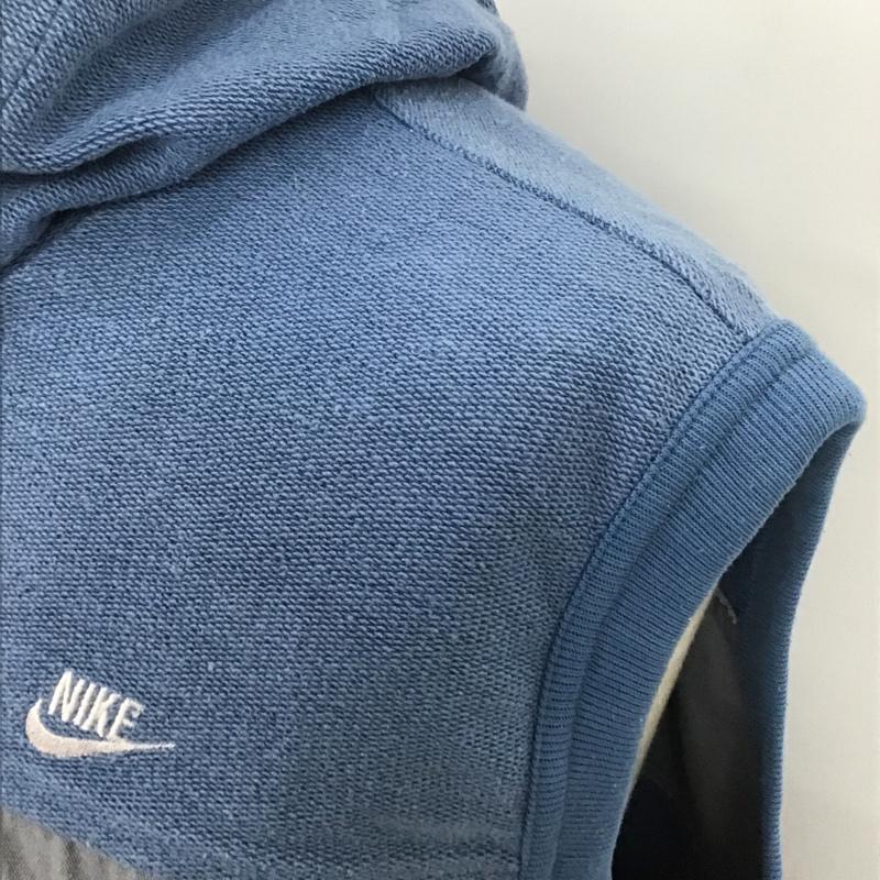 ナイキ NIKE ベスト ベスト ジップアップベスト フード付きベスト スポーツウェア 古着 M ロゴ、文字 水色 / ライトブルー /  メンズ USED 古着 中古 10105598