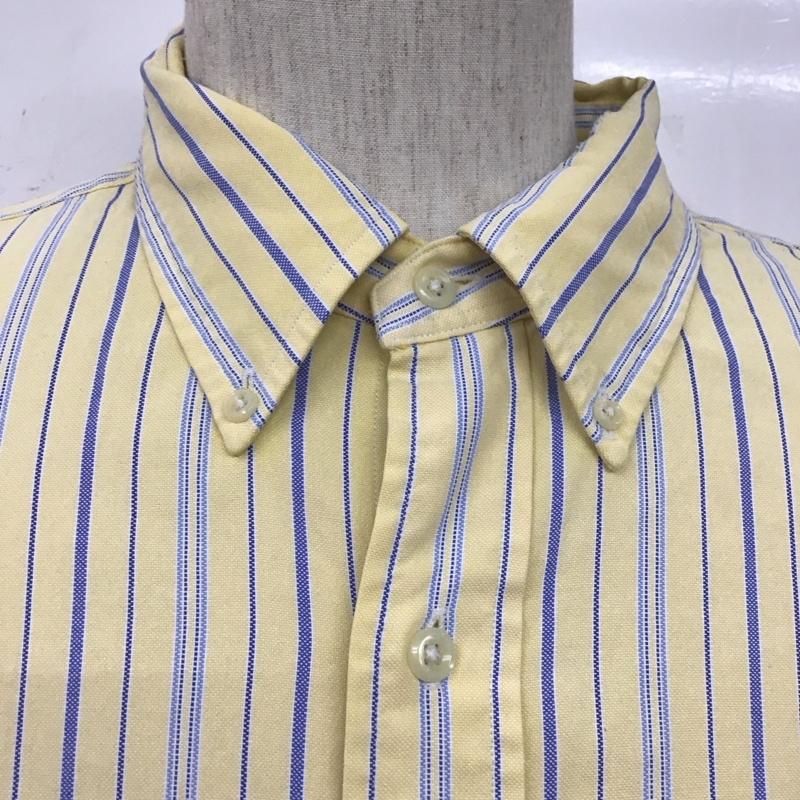 ラルフローレン RALPHLAUREN シャツ、ブラウス 長袖 長袖シャツ ,ストライプシャツ ボタンダウンシャツ カジュアルシャツ ロゴ、文字 X ストライプ 青 / ブルー / X 黄 / イエロー /  メンズ USED 古着 中古 10107096