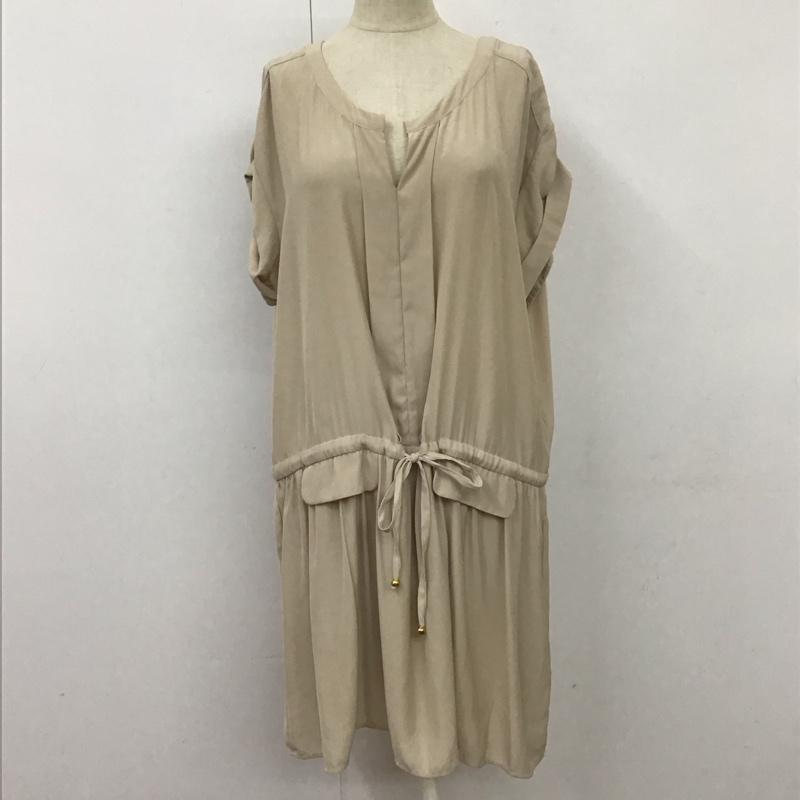 グローブ grove ワンピース ひざ丈スカート 半袖ワンピース フレアスカート ひざ丈 M 無地 ベージュ / ベージュ /  レディース USED 古着 中古 10116331