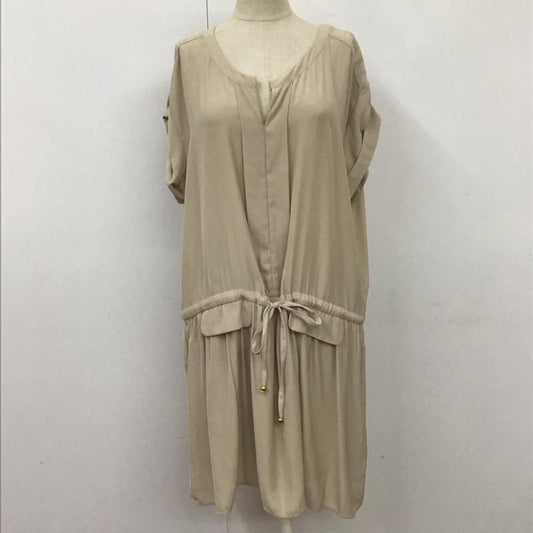 グローブ grove ワンピース ひざ丈スカート 半袖ワンピース フレアスカート ひざ丈 M 無地 ベージュ / ベージュ /  レディース USED 古着 中古 10116331
