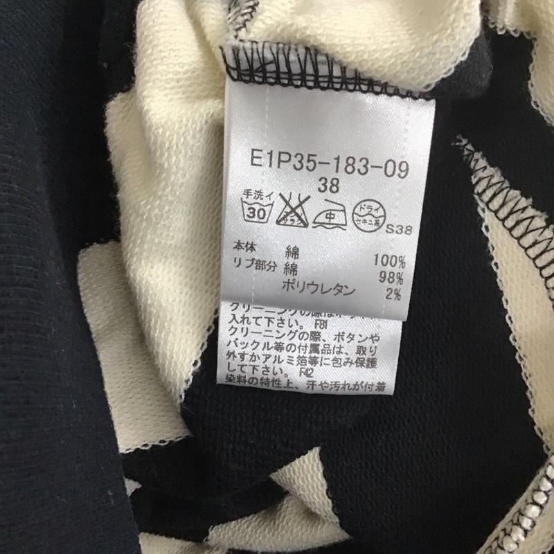 バーバリーロンドン Burberry London ワンピース ひざ丈スカート 半袖ロングワンピース ボーダーワンピース 38 ボーダー柄 白 / ホワイト / X 黒 / ブラック /  レディース USED 古着 中古 10113710