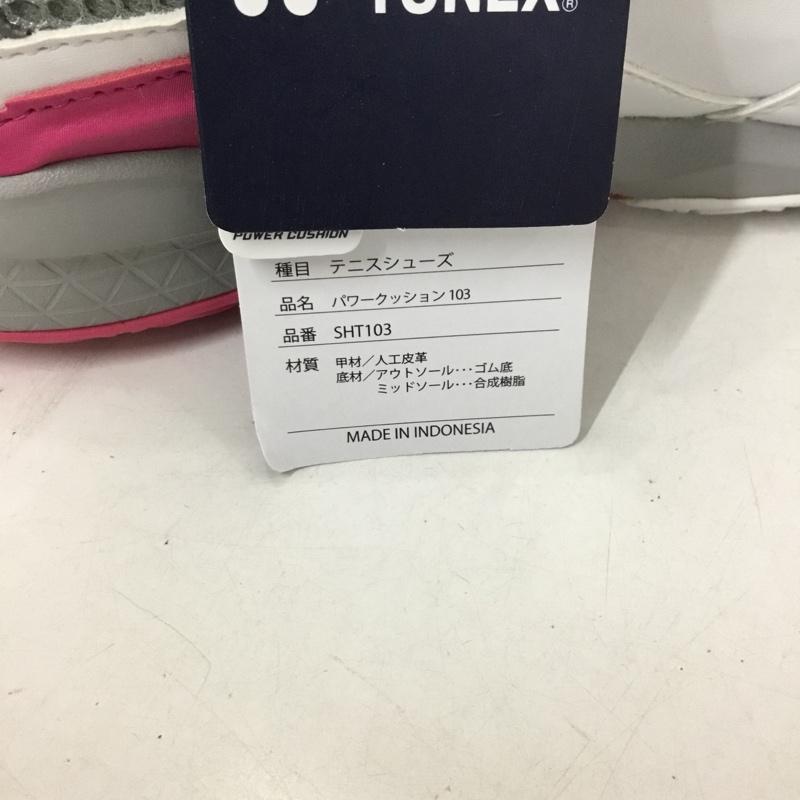 ヨネックス YONEX スニーカー スニーカー SHT103 テニスシューズ パワークッション103 箱有 24cm 24.0cm ロゴ、文字 白 / ホワイト / X 灰 / グレー / X 桃 / ピンク /  レディース USED 古着 中古 10147955