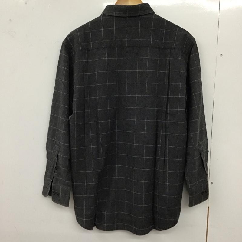 ランバン LANVIN シャツ、ブラウス 長袖 長袖シャツ チェックシャツ カラーシャツ L チェック 灰 / グレー /  メンズ USED 古着 中古 10128650