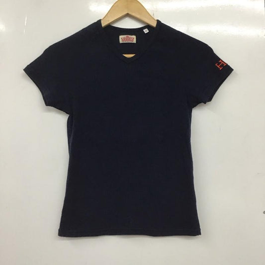 ハリウッドランチマーケット H.R MARKET Tシャツ 半袖 半袖カットソー 無地Tシャツ クルーネックカットソー 0 ロゴ、文字 紺 / ネイビー /  レディース USED 古着 中古 10135081