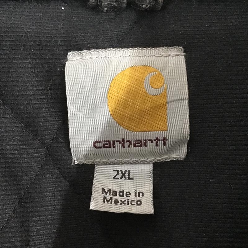 カーハート Carhartt ジャケット、上着 ジャンパー、ブルゾン ジップアップジャケット ジャンパー アウター パーカー XXL ロゴ、文字 黒 / ブラック /  メンズ USED 古着 中古 10105608