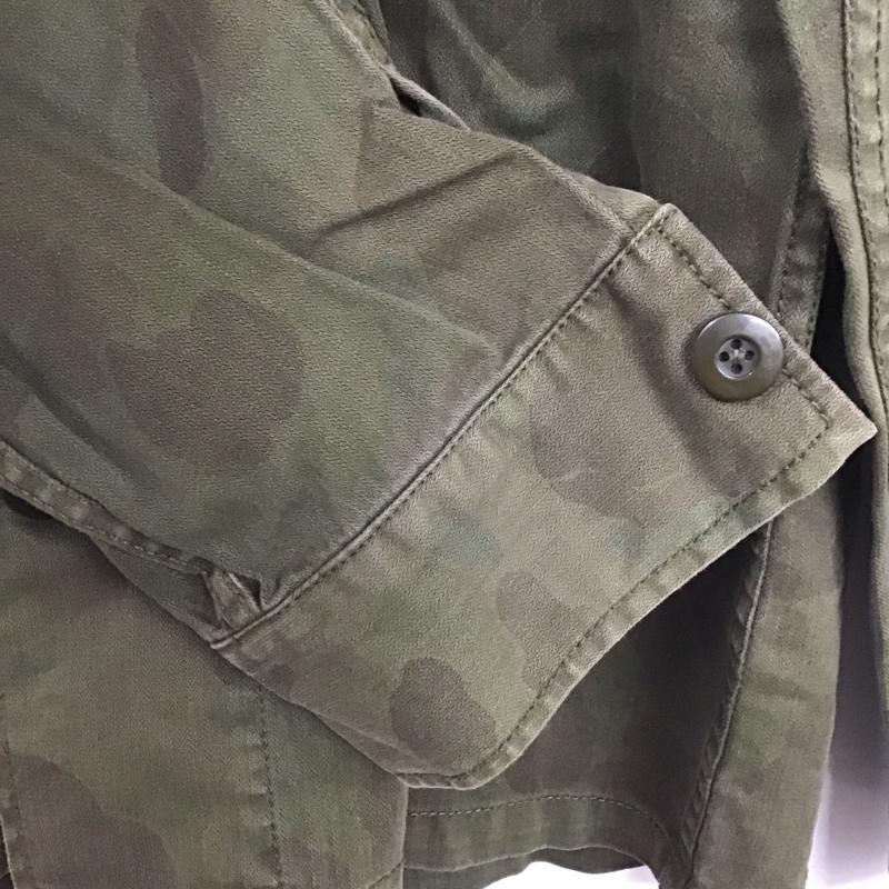 アヴィレックス AVIREX シャツ、ブラウス 長袖 長袖シャツ 無地シャツ カラーシャツ ミリタリーシャツ L ロゴ、文字 カーキ / カーキ /  メンズ USED 古着 中古 10131434