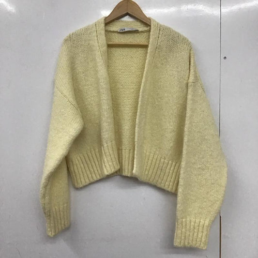 ザラ ZARA カーディガン 長袖 ニットカーディガン M 無地 白 / ホワイト /  レディース USED 古着 中古 10133193