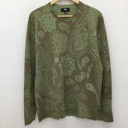 ステューシー STUSSY ニット、セーター 長袖 PAISLEY SWEATER ペーズリーセーター M ペイズリー 緑 / グリーン /  メンズ USED 古着 中古 10135820