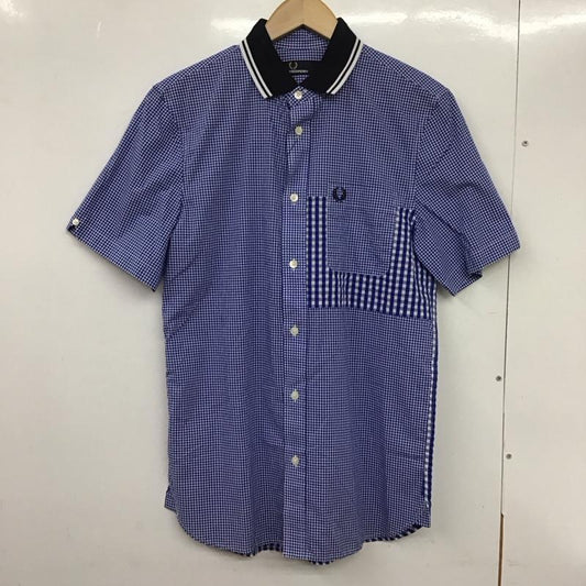 フレッドペリー FRED PERRY シャツ、ブラウス 半袖 半袖シャツ チェックシャツ カラーシャツ S チェック 白 / ホワイト / X 青 / ブルー /  メンズ USED 古着 中古 10130126