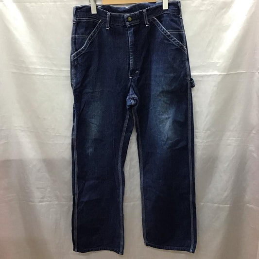 リー Lee パンツ デニム、ジーンズ デニムパンツ ストレートパンツ ワイドパンツ カジュアルパンツ 33インチ 無地 青 / ブルー /  メンズ USED 古着 中古 10116365