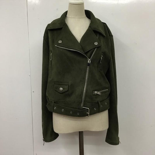 ザラベーシック ZARA BASIC ジャケット、上着 ジャケット、ブレザー ジップアップジャケット ジャンパー ジャケット カジュアルジャケット ライダース L 無地 緑 / グリーン /  レディース USED 古着 中古 10119438