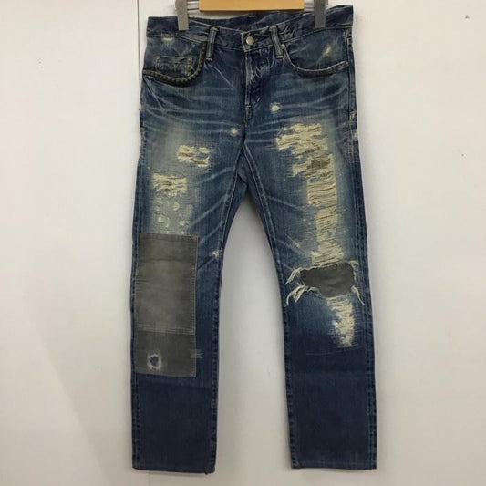ヒステリックグラマー HYSTERIC GLAMOUR パンツ デニム、ジーンズ デニムパンツ スリムパンツ ジーンズ スタッズ 30インチ ダメージ加工 インディゴ / インディゴ /  メンズ USED 古着 中古 10120047